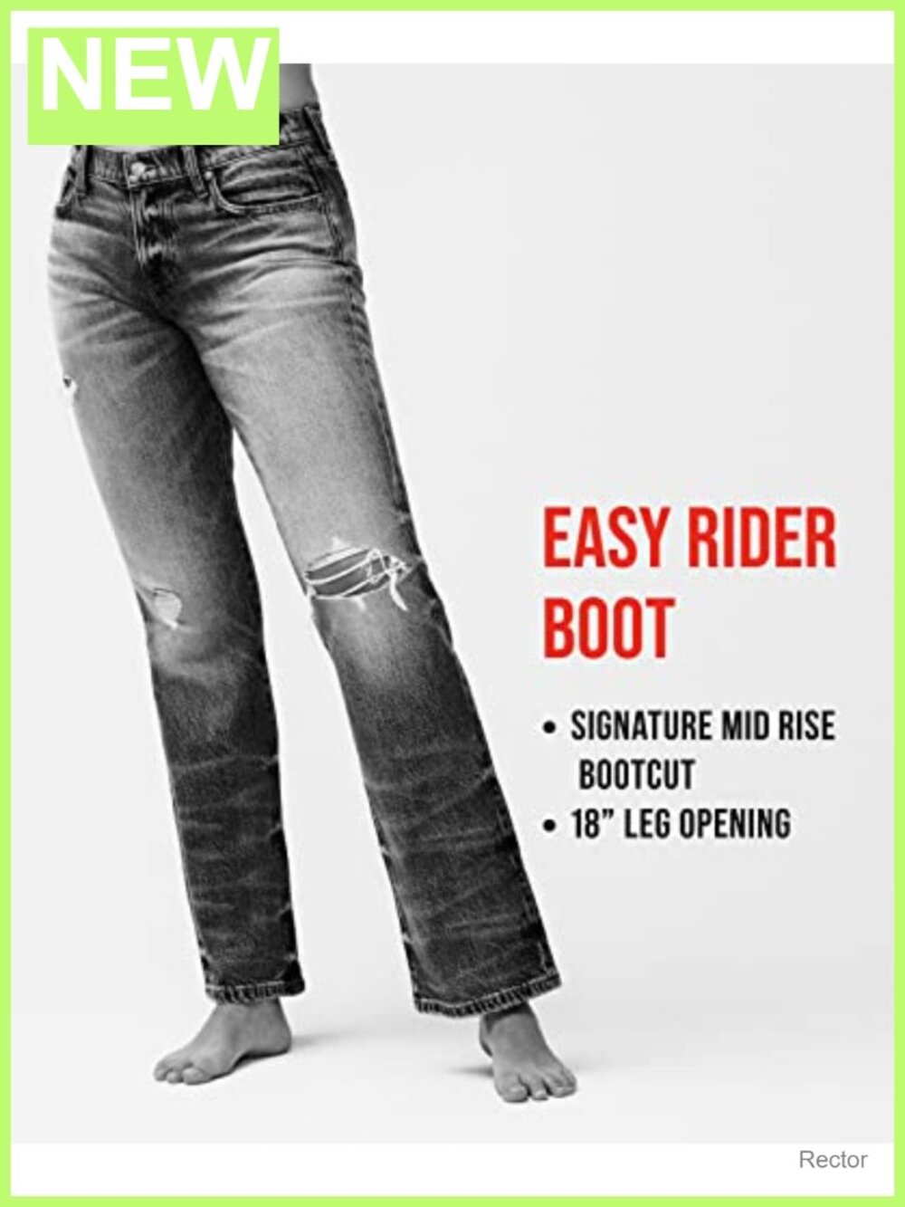 Mid Rise Easy Rider Bootcut Jeans Stretch Denim Relaxed Fit - Picture 4 of 4